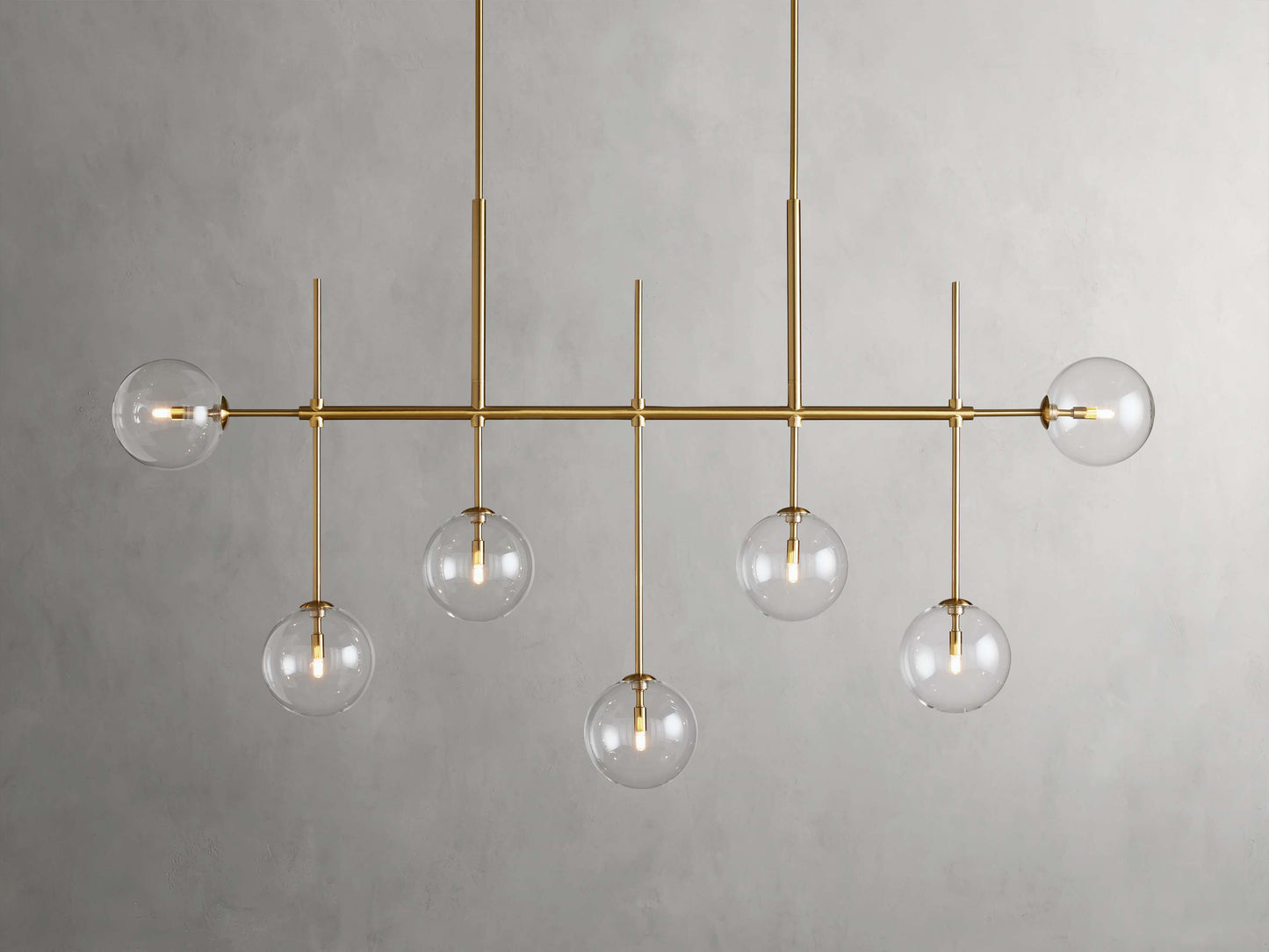 Blown Glass Globe Linear Chandelier