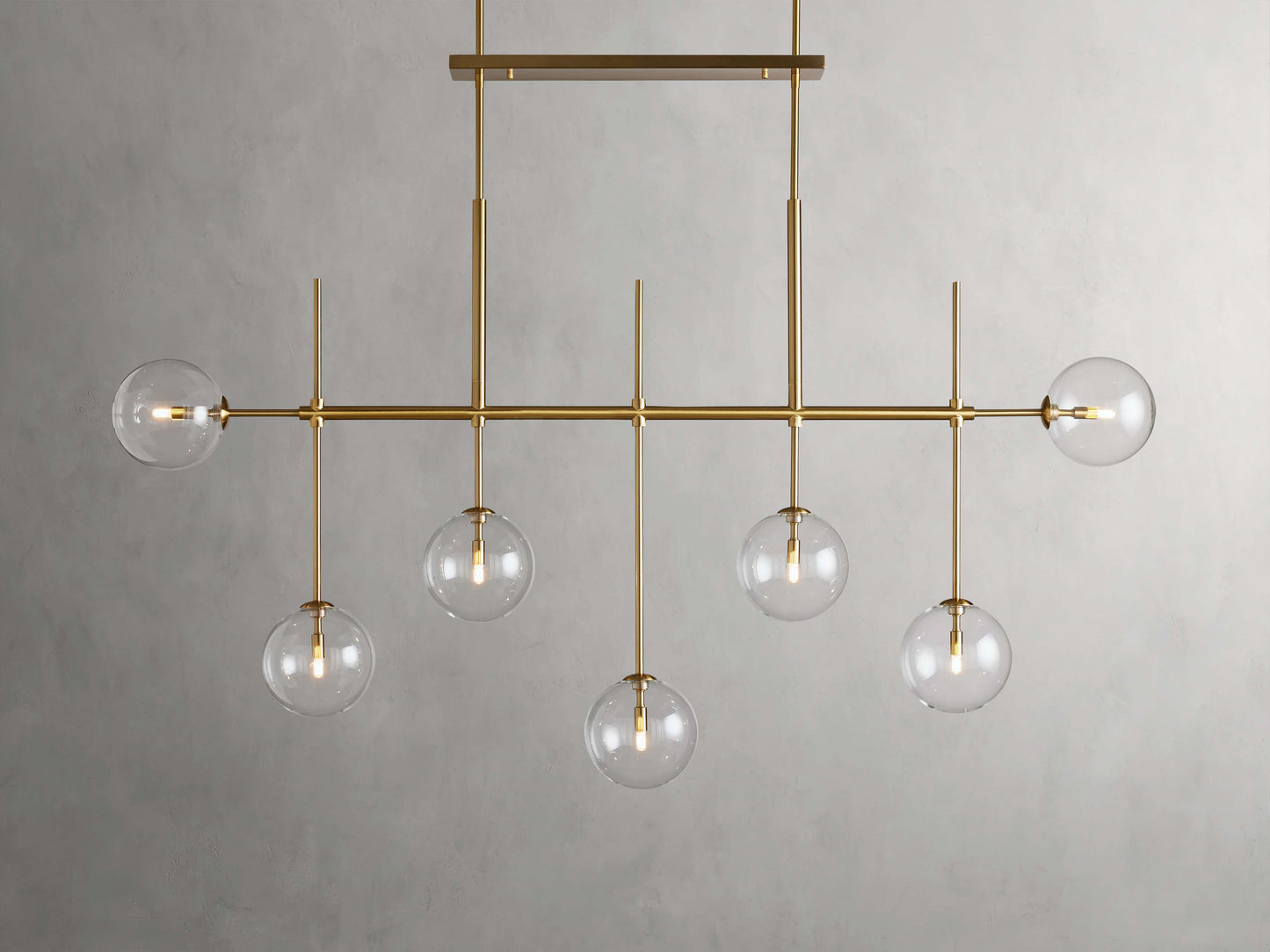 Blown Glass Globe Linear Chandelier