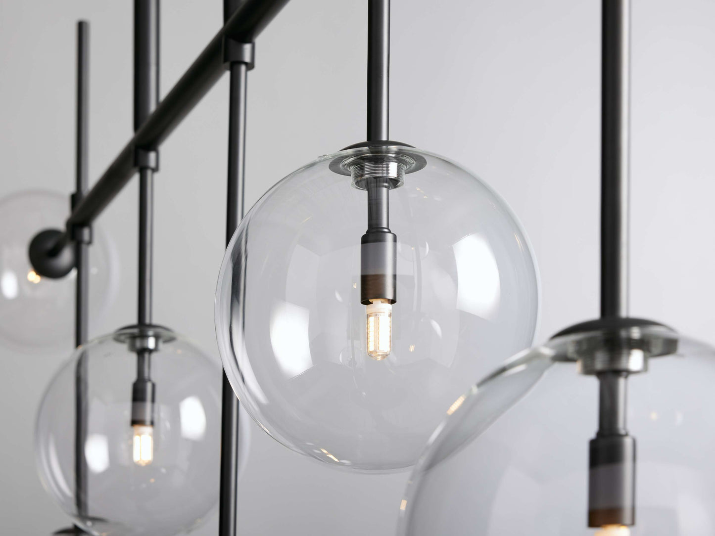 Blown Glass Globe Linear Chandelier