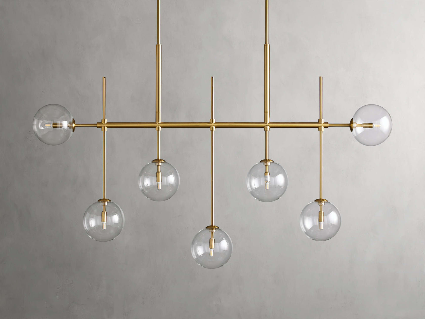 Blown Glass Globe Linear Chandelier
