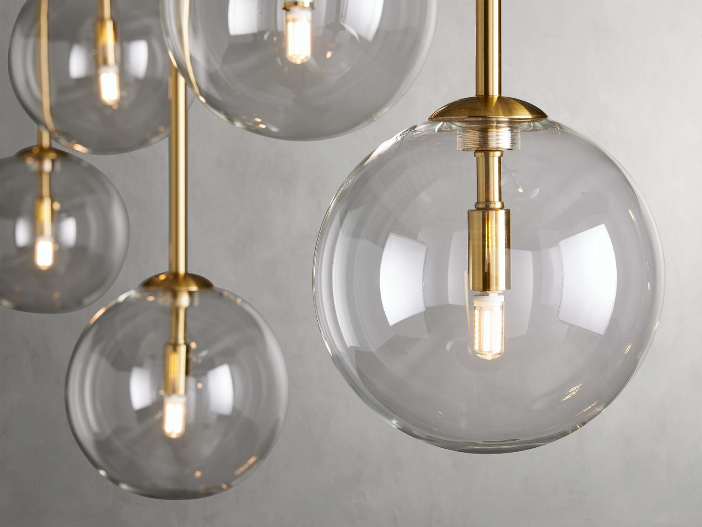Blown Glass Globe Linear Chandelier