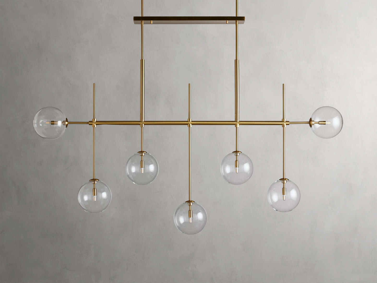 Blown Glass Globe Linear Chandelier