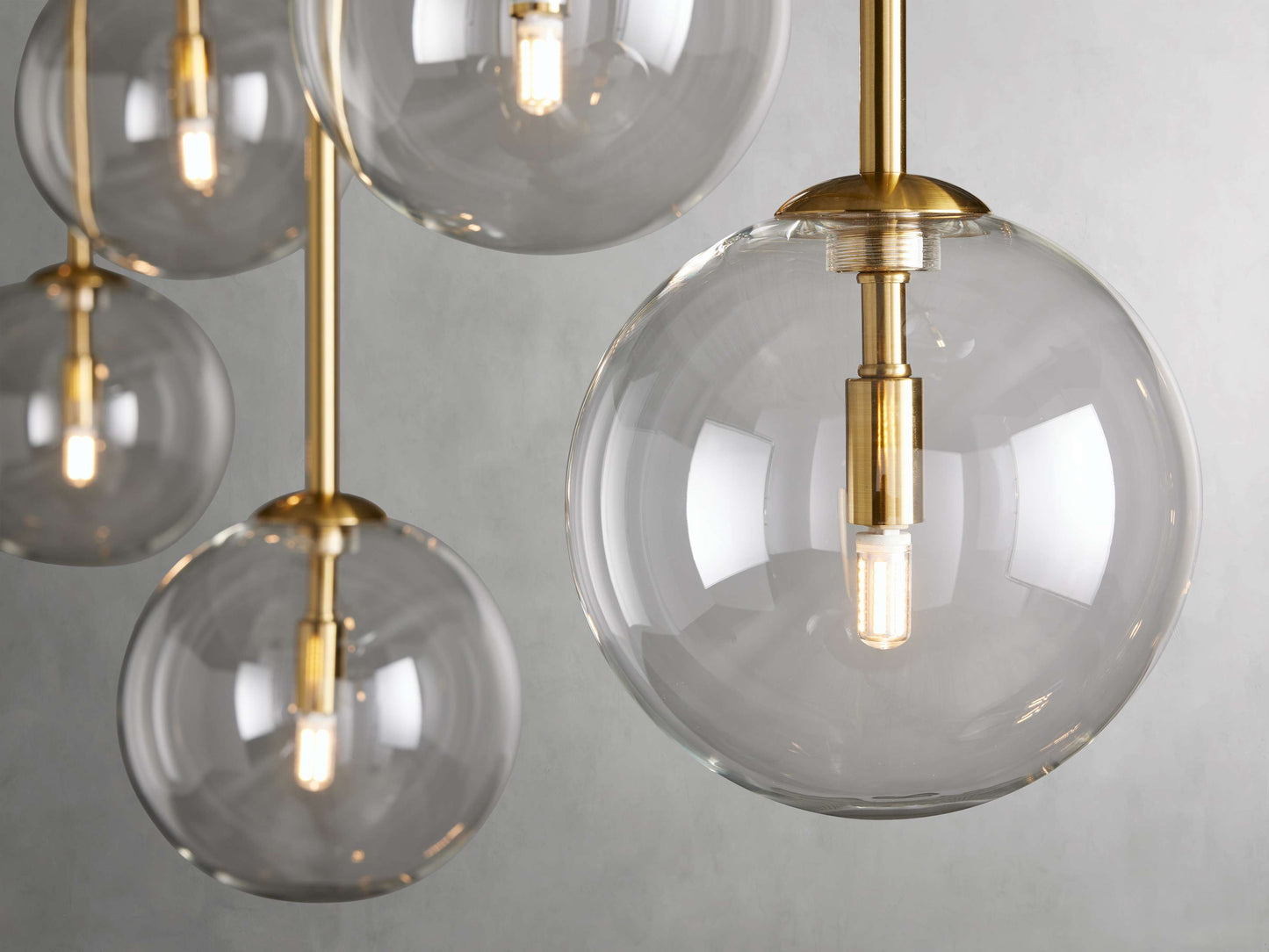 Blown Glass Globe Linear Chandelier