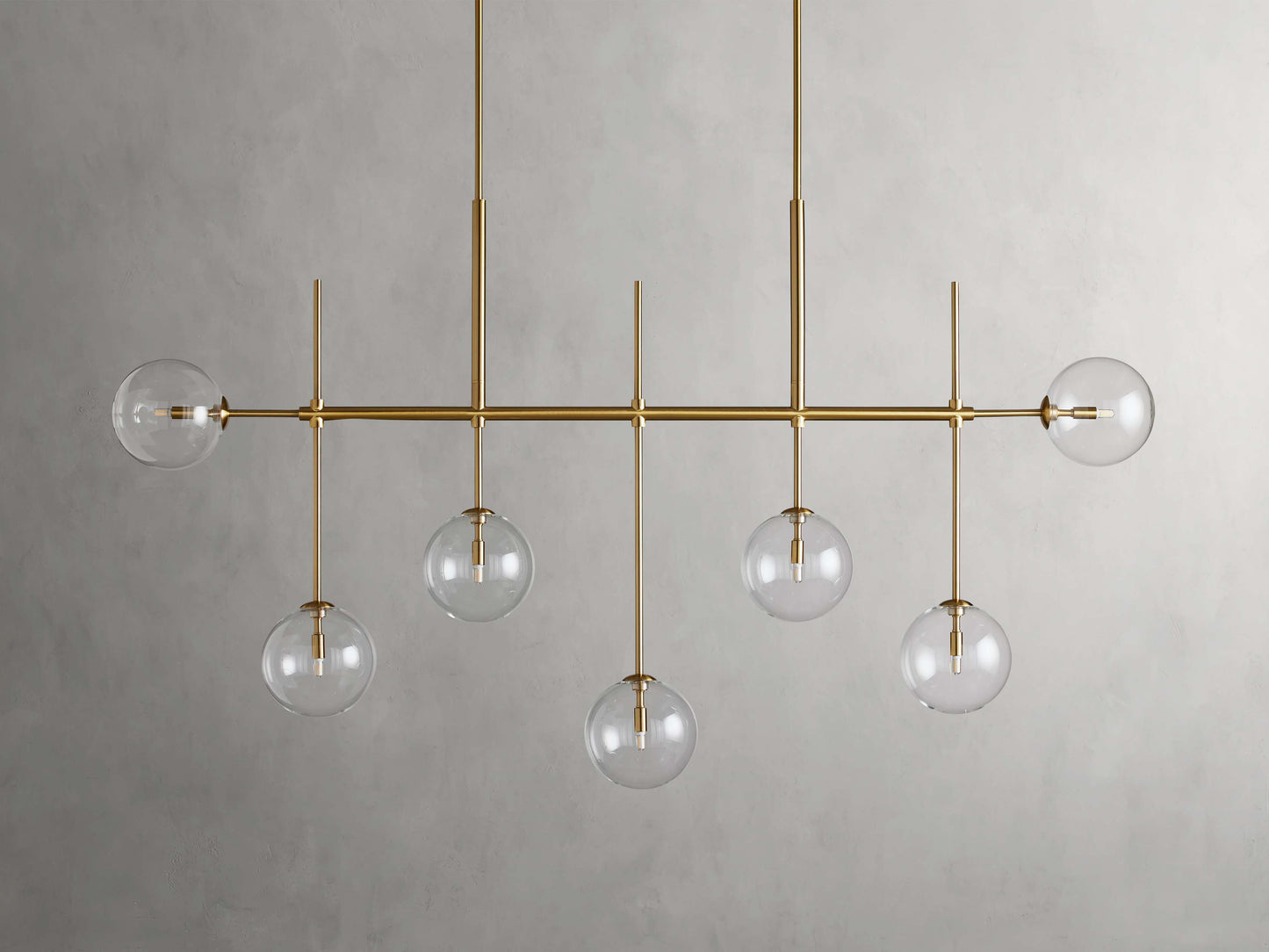 Blown Glass Globe Linear Chandelier