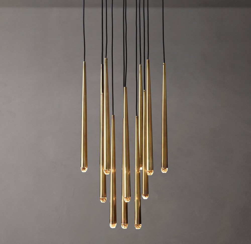 Brass Cord Cascade LED Chandelier