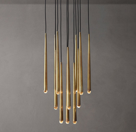 Brass Cord Cascade LED Chandelier