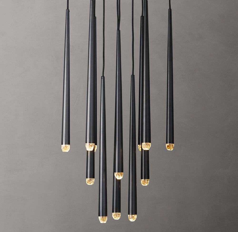 Brass Cord Cascade LED Chandelier