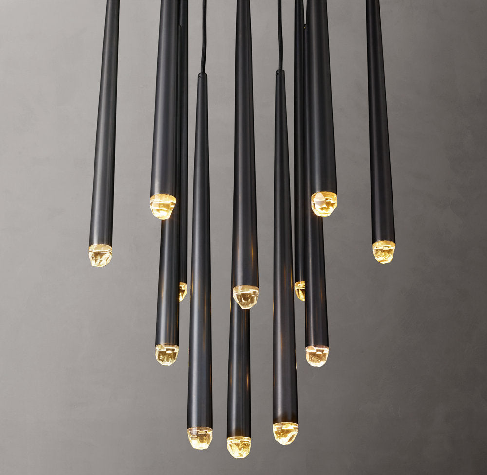 Brass Cord Cascade LED Chandelier