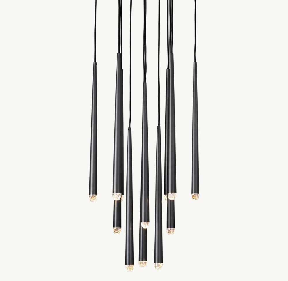 Brass Cord Cascade LED Chandelier