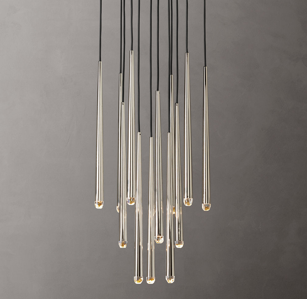 Brass Cord Cascade LED Chandelier