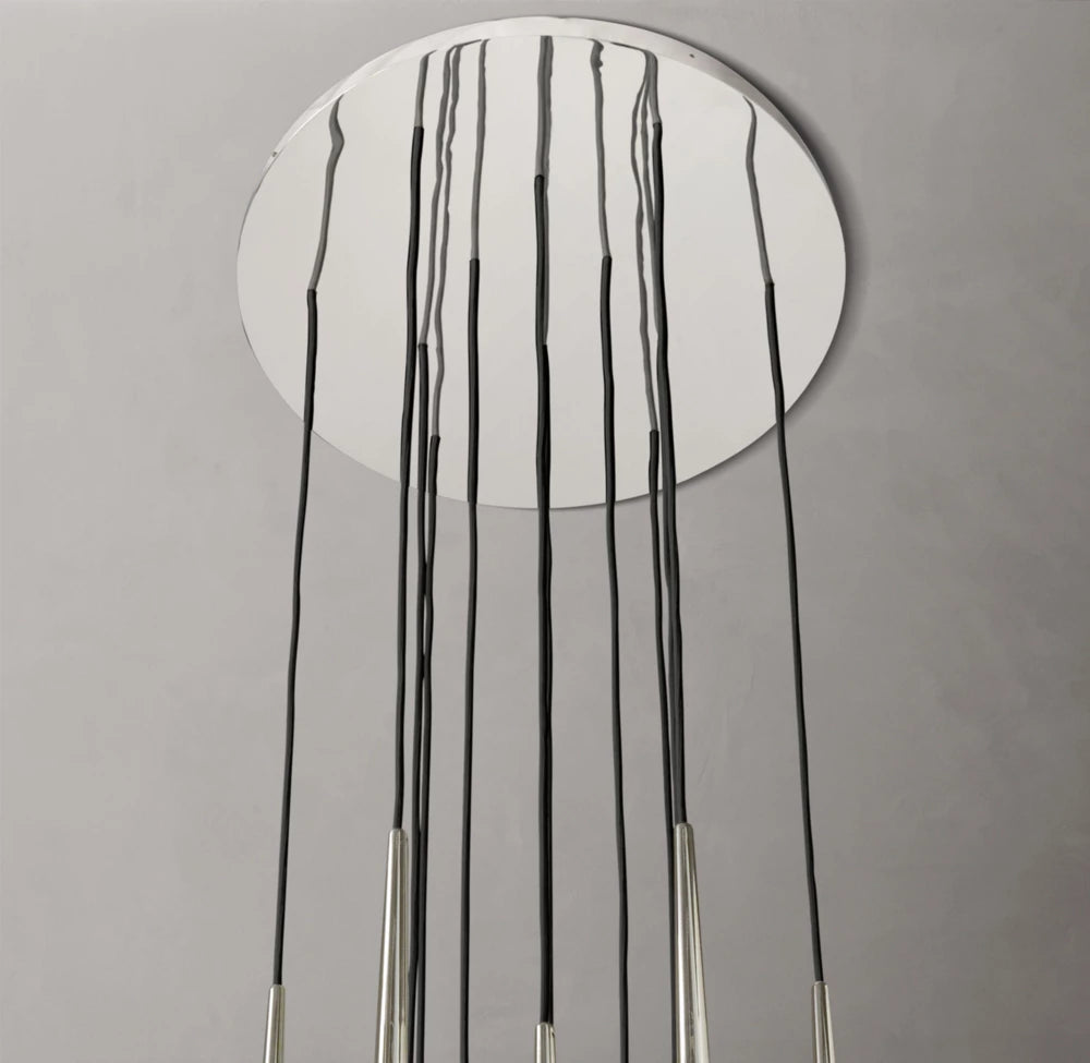 Brass Cord Cascade LED Chandelier