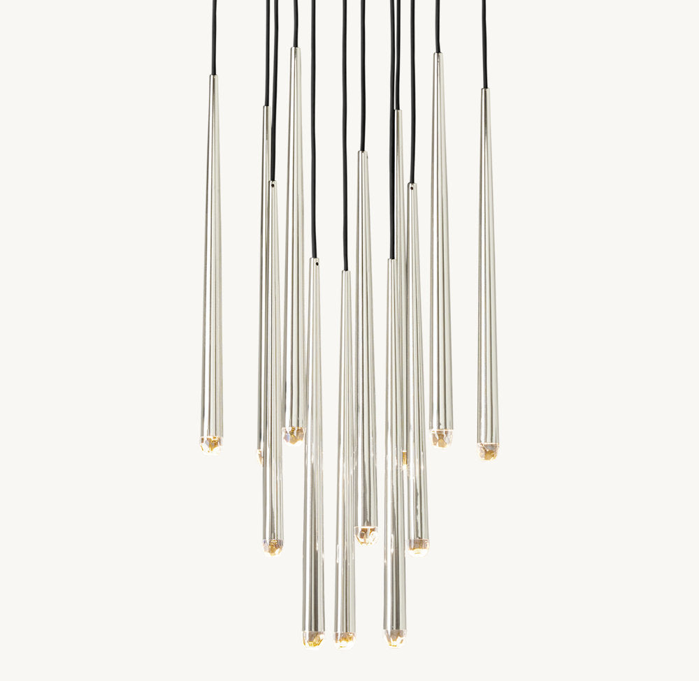 Brass Cord Cascade LED Chandelier