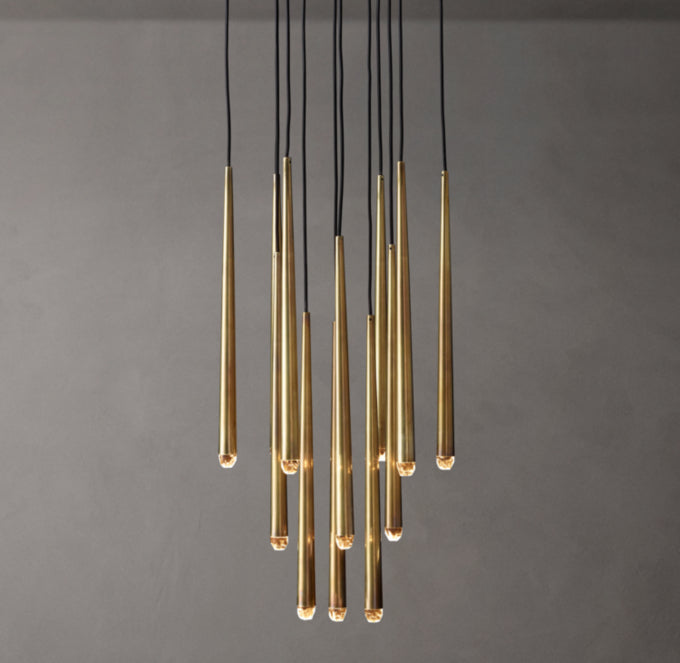 Brass Cord Cascade LED Chandelier