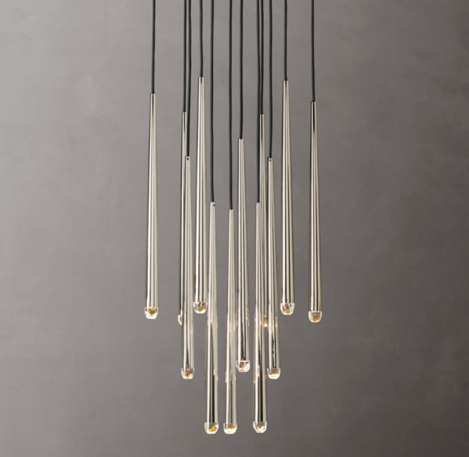 Brass Cord Cascade LED Chandelier