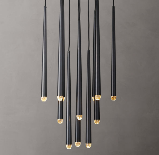 Brass Cord Cascade LED Chandelier