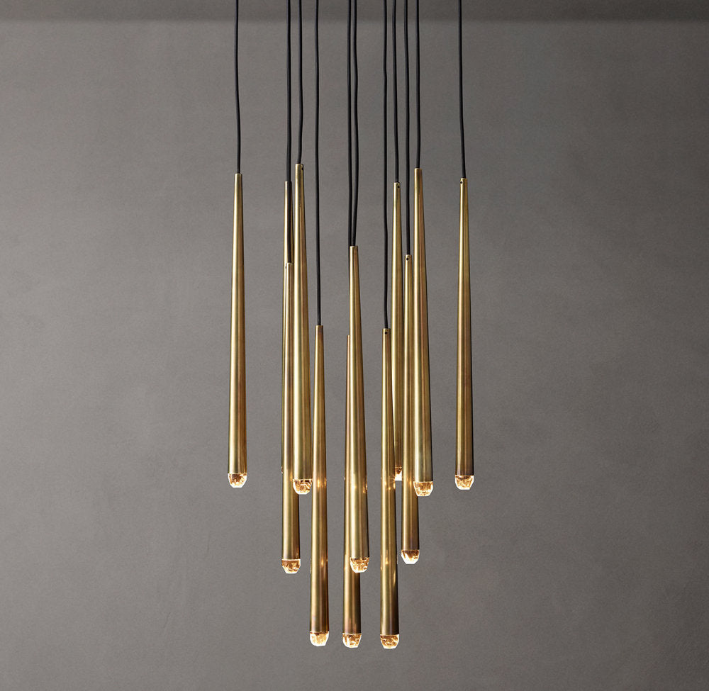 Brass Cord Cascade LED Chandelier