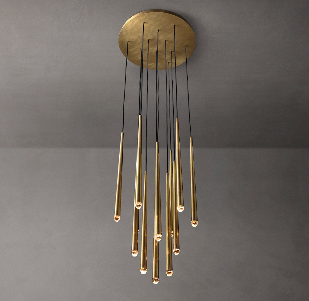 Brass Cord Cascade LED Chandelier