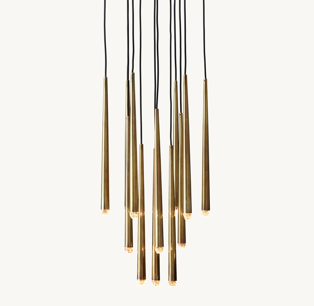 Brass Cord Cascade LED Chandelier