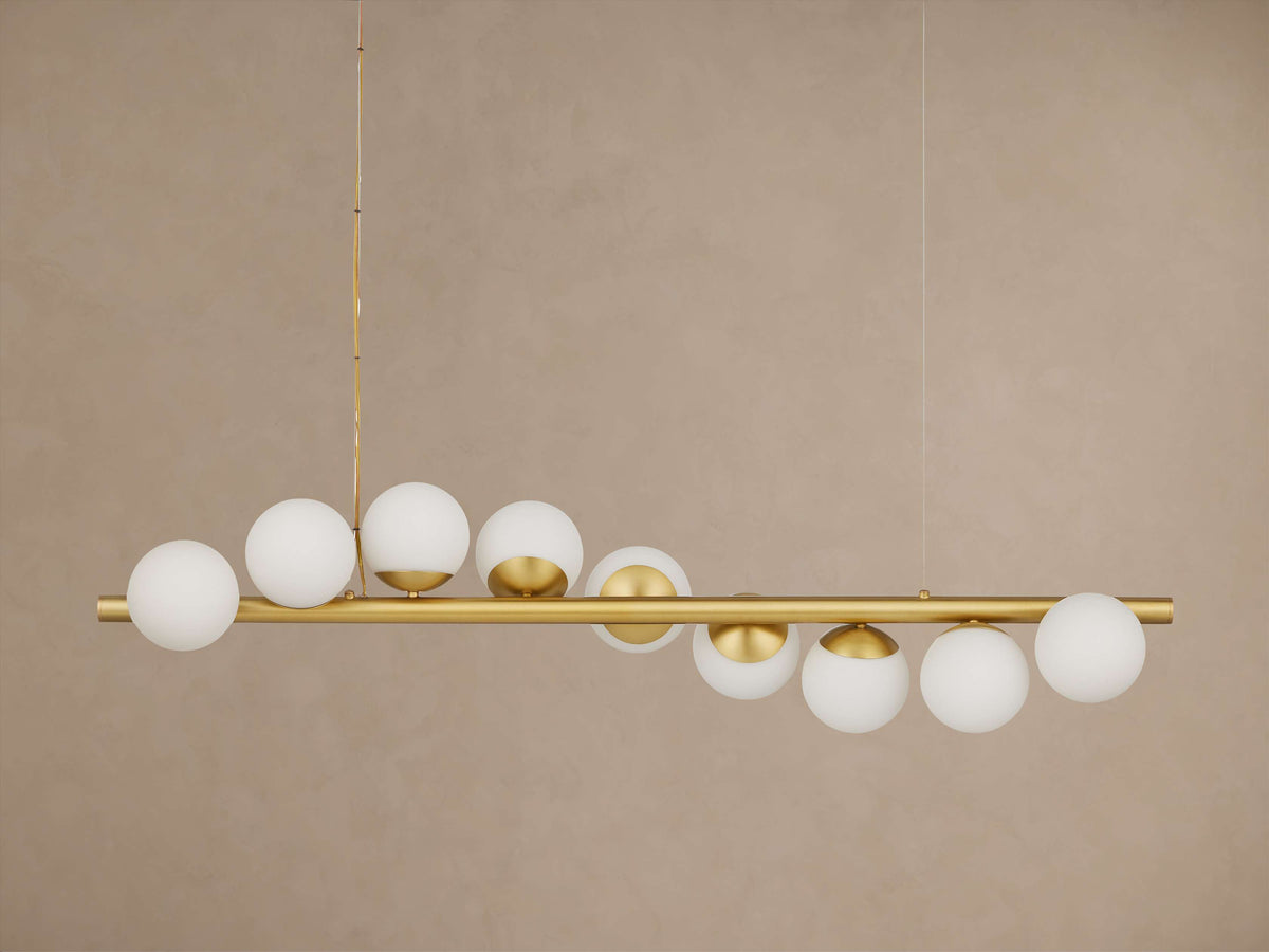 Brushed Brass Globe Branch Chandelier