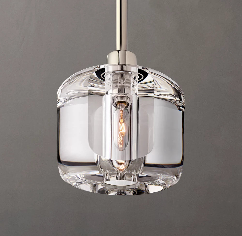 Cast Crystal Cylinder Mini Pendant