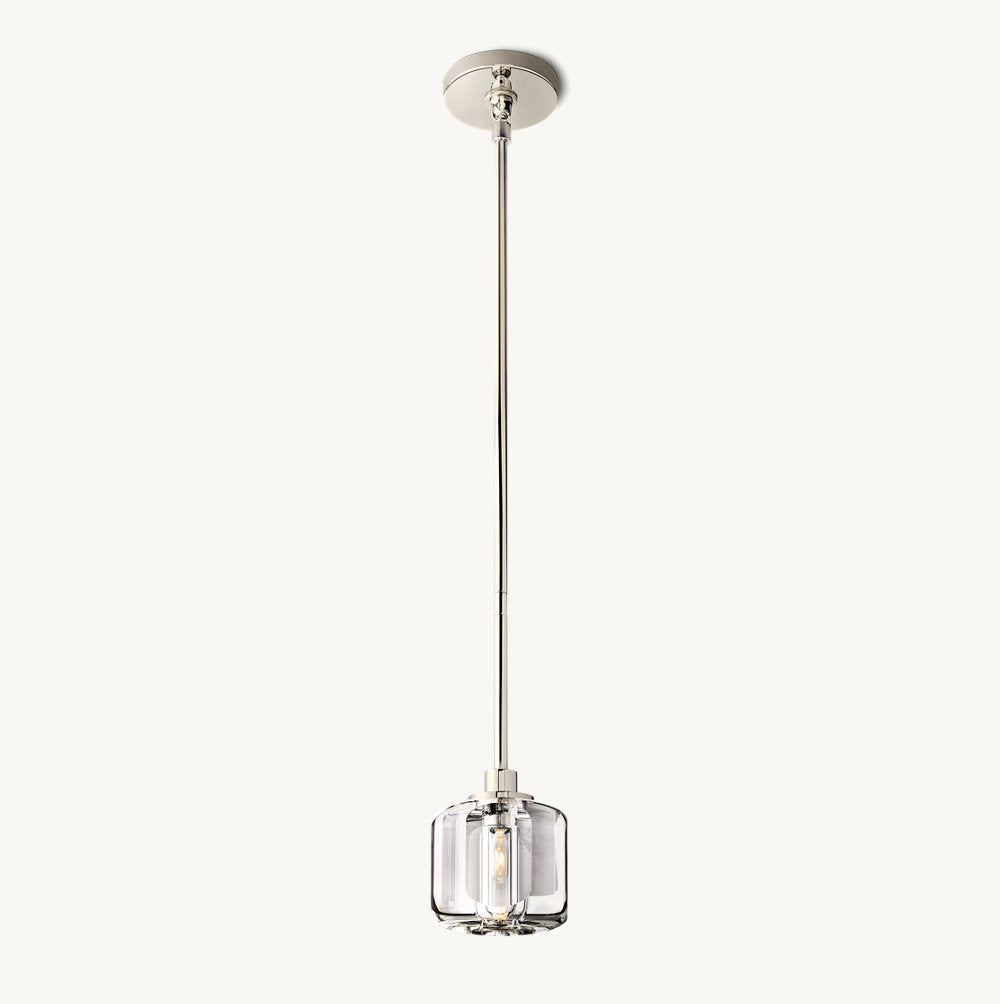 Cast Crystal Cylinder Mini Pendant