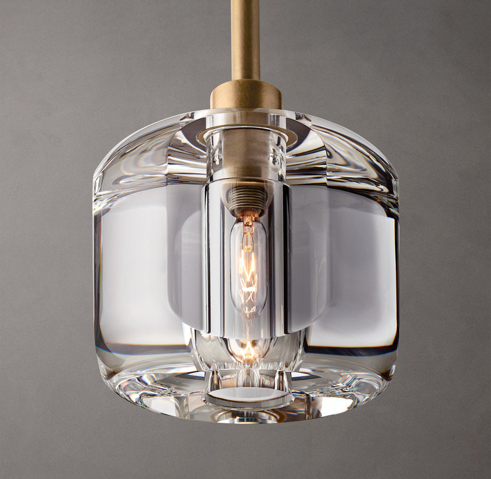 Cast Crystal Cylinder Mini Pendant