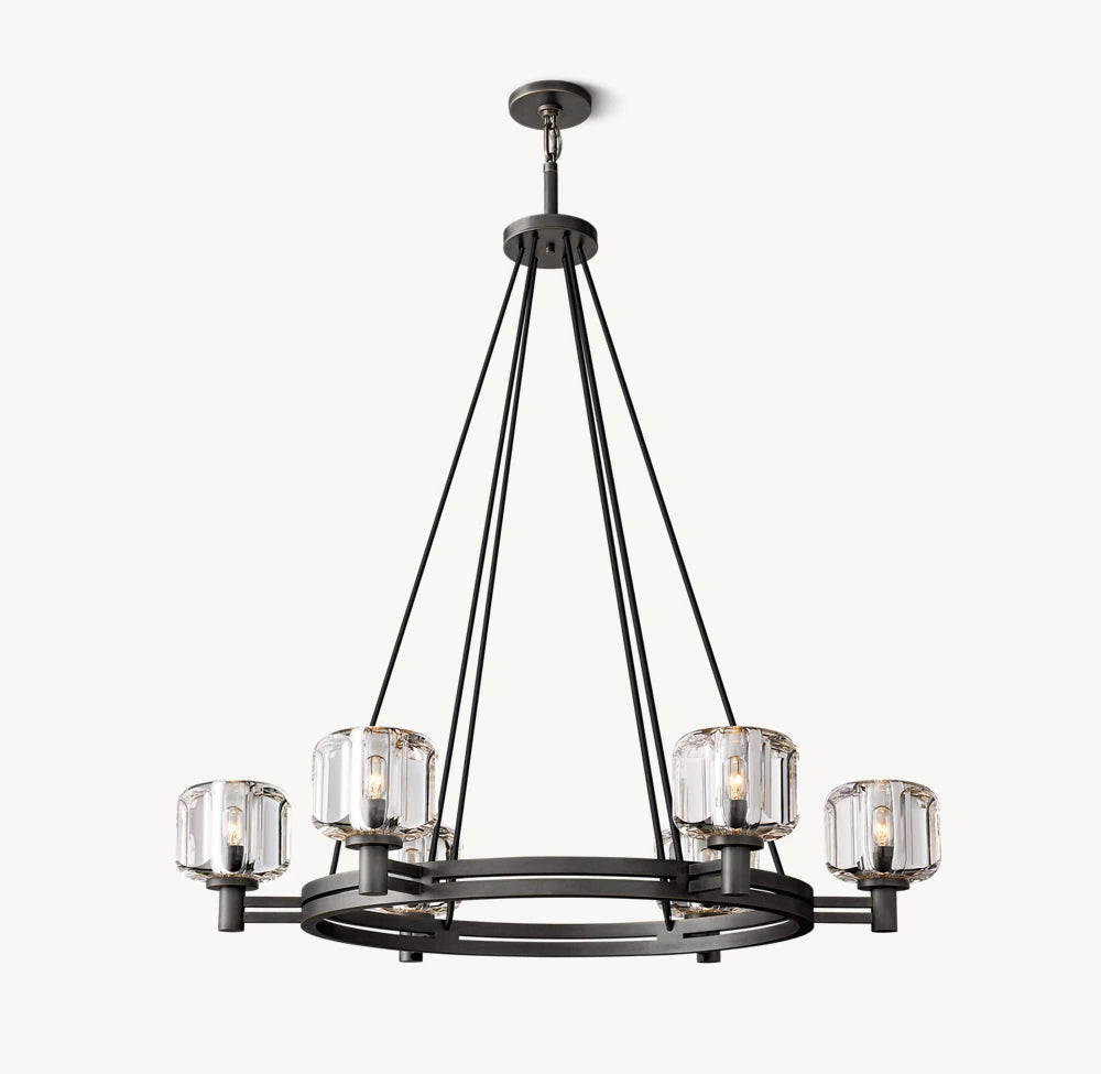 Cast Crystal Gallery Ring Chandelier