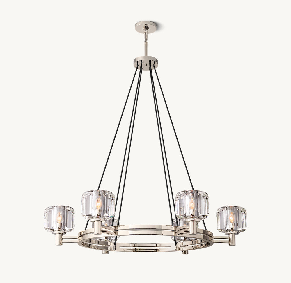 Cast Crystal Gallery Ring Chandelier
