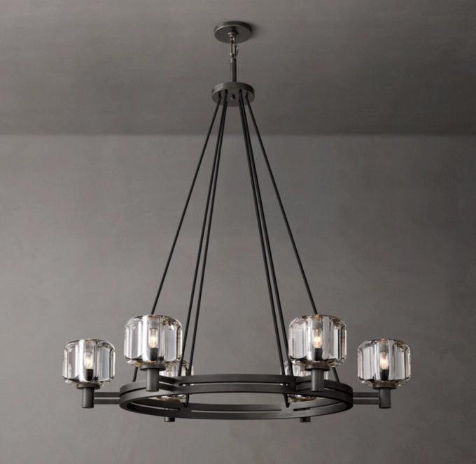 Cast Crystal Gallery Ring Chandelier