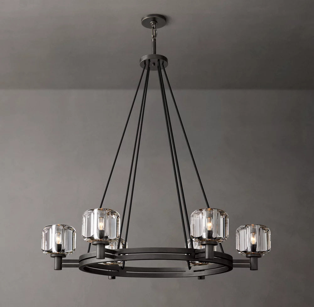 Cast Crystal Gallery Ring Chandelier