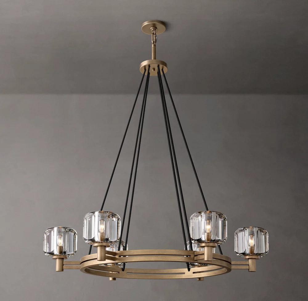 Cast Crystal Gallery Ring Chandelier