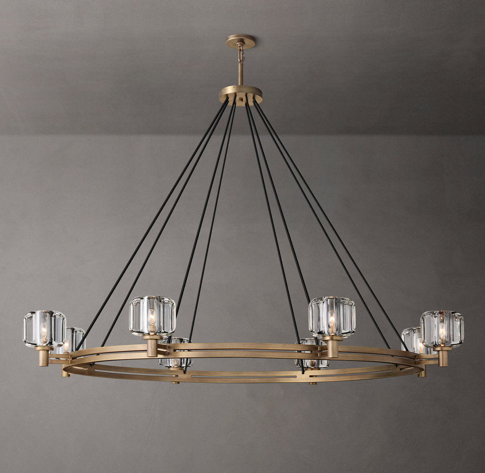 Cast Crystal Grand Halo Chandelier