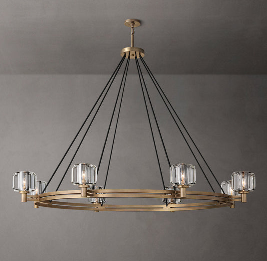 Cast Crystal Grand Halo Chandelier