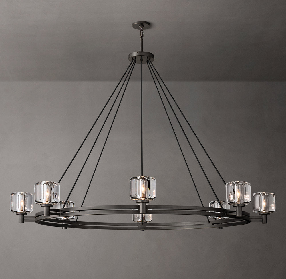 Cast Crystal Grand Halo Chandelier