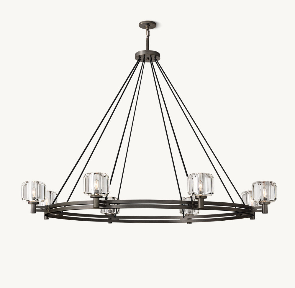 Cast Crystal Grand Halo Chandelier