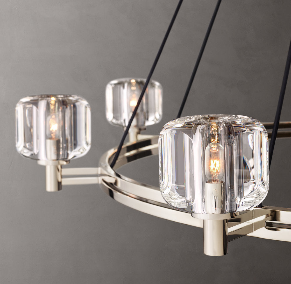Cast Crystal Grand Halo Chandelier