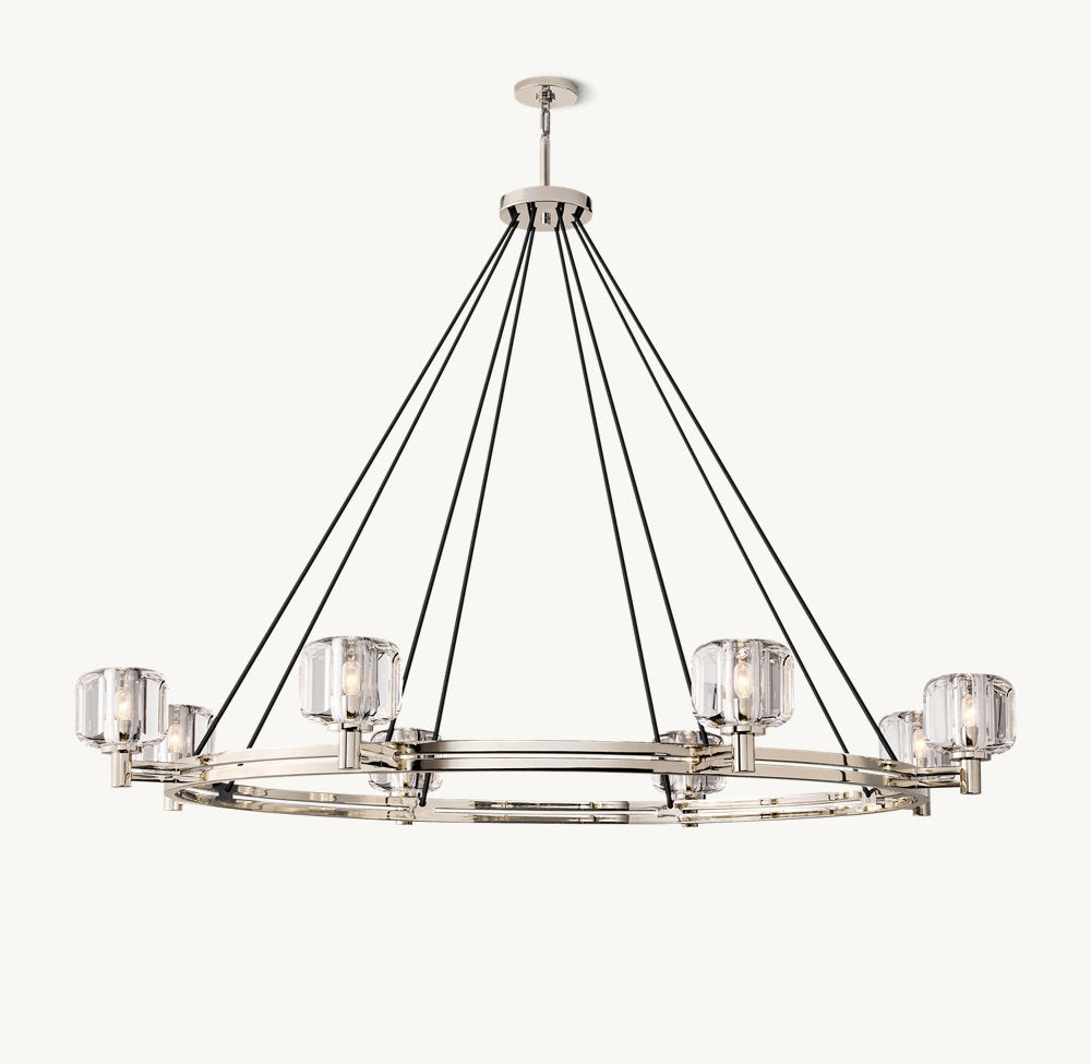 Cast Crystal Grand Halo Chandelier