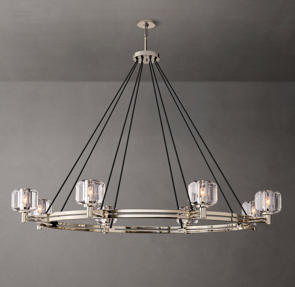 Cast Crystal Grand Halo Chandelier