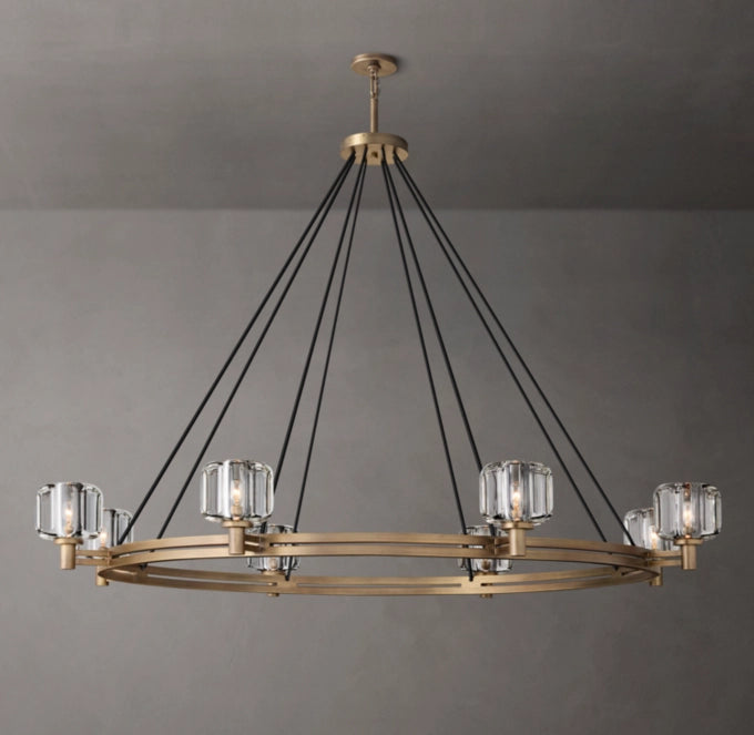 Cast Crystal Grand Halo Chandelier
