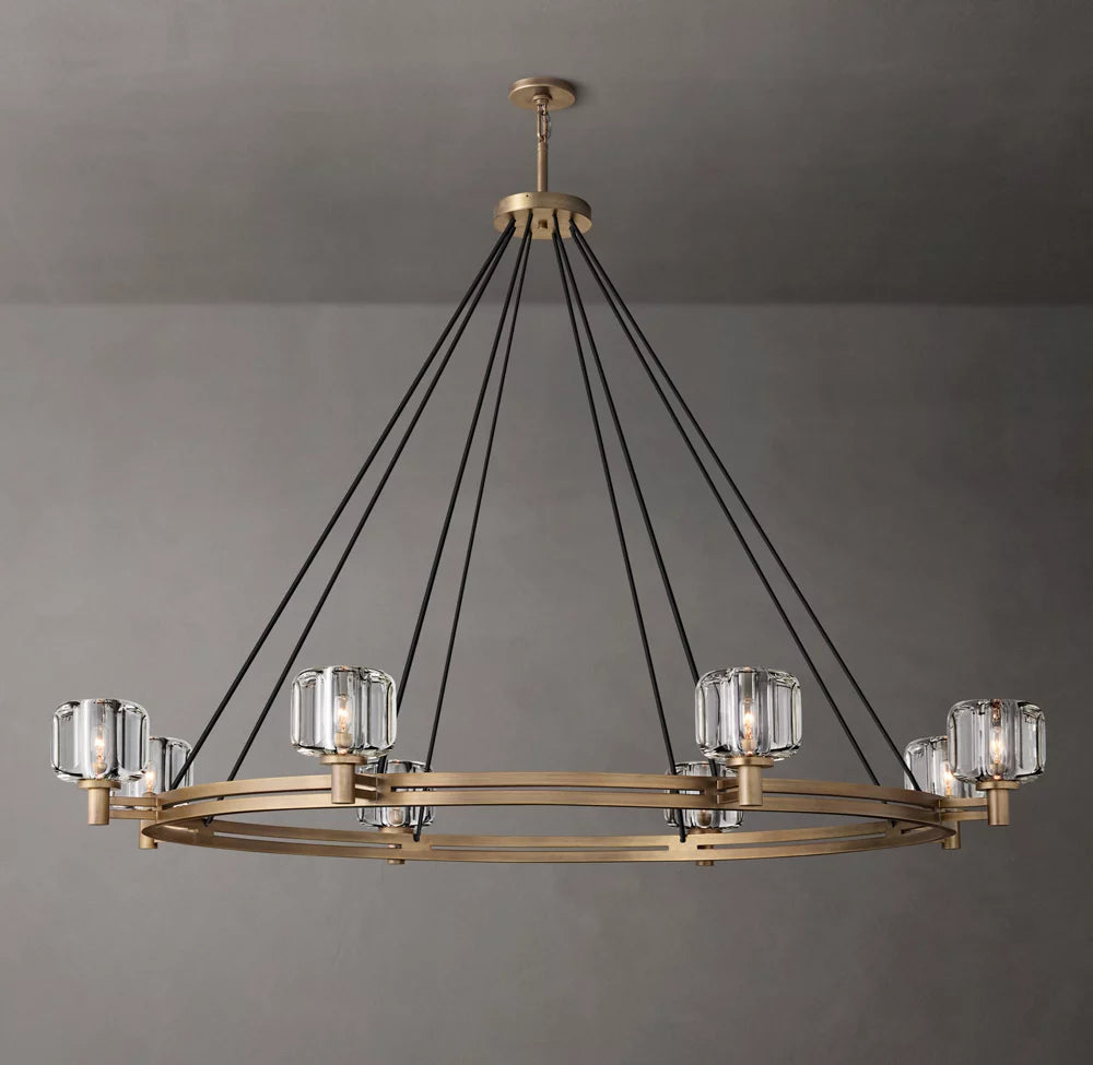 Cast Crystal Grand Halo Chandelier