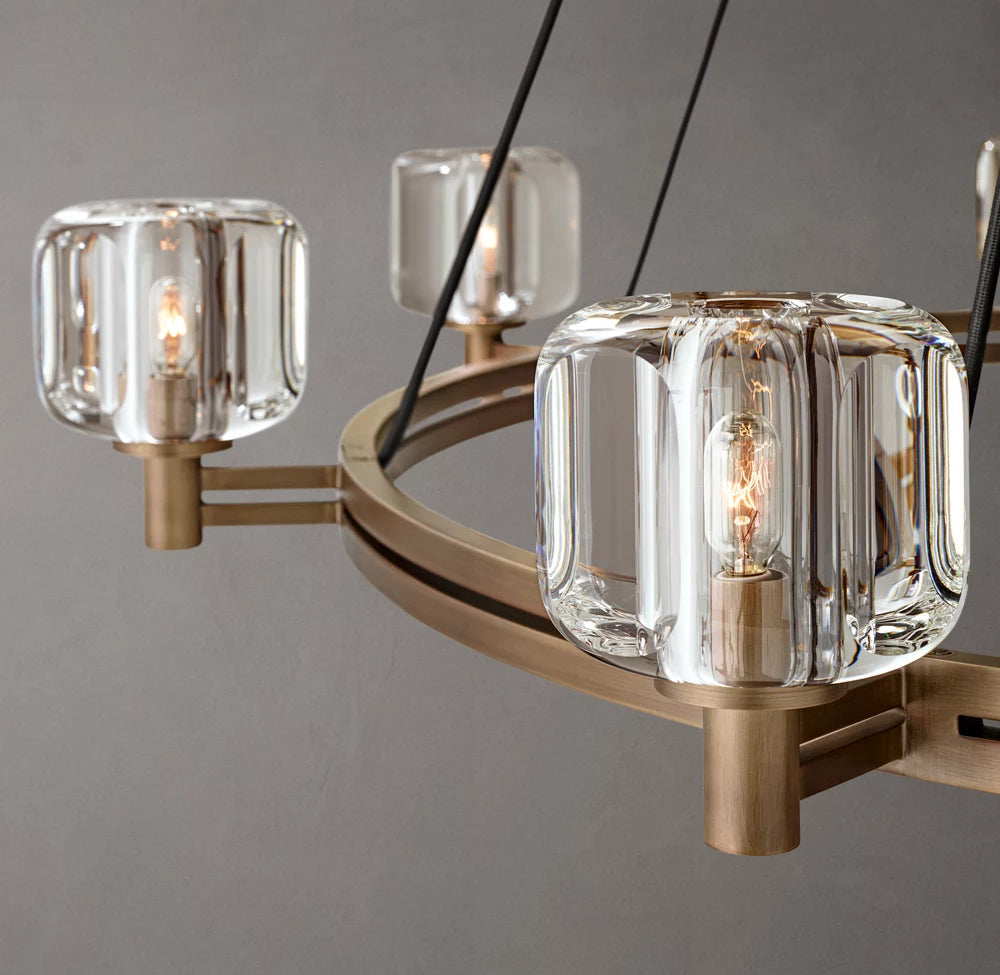 Cast Crystal Grand Halo Chandelier
