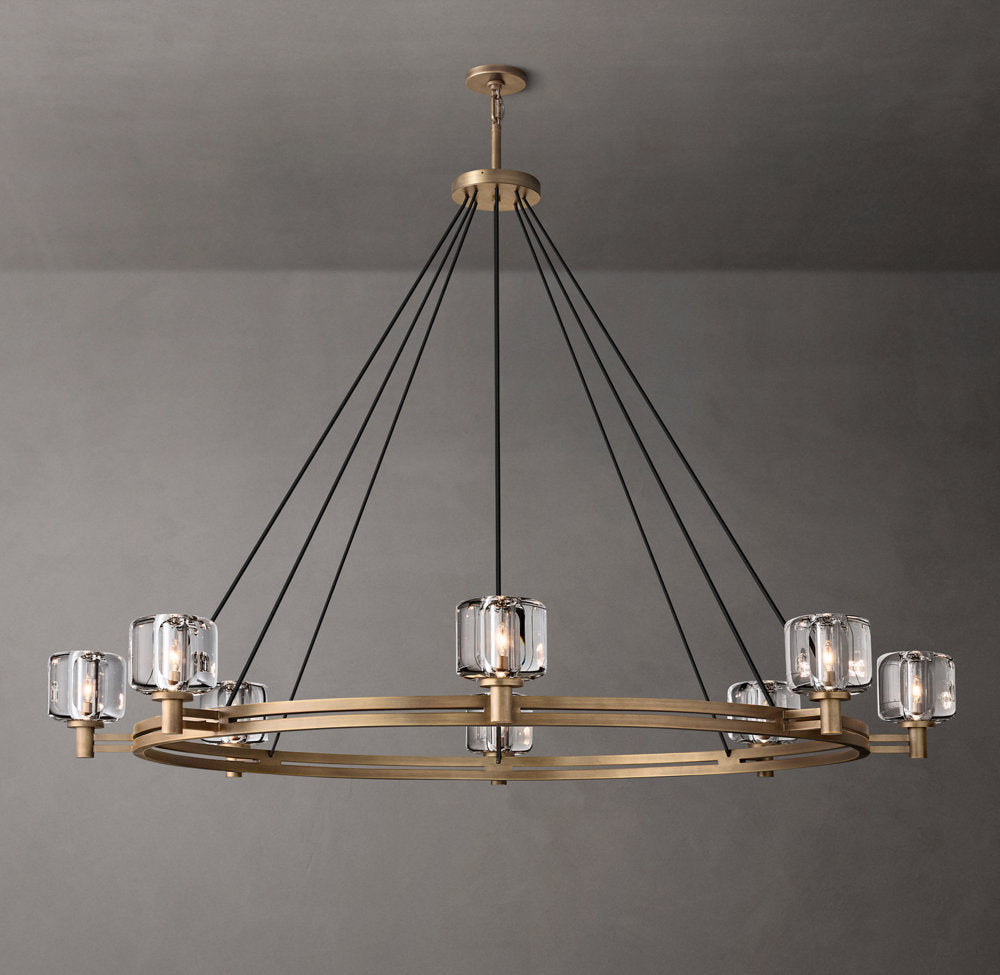 Cast Crystal Grand Halo Chandelier
