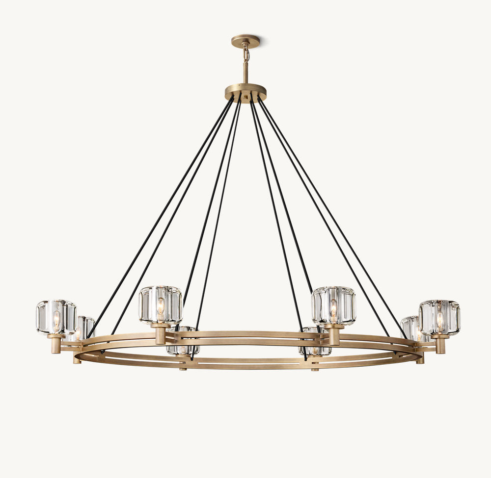 Cast Crystal Grand Halo Chandelier