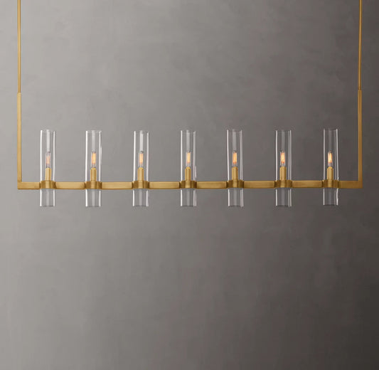 Clear Blown Glass Gallery Chandelier