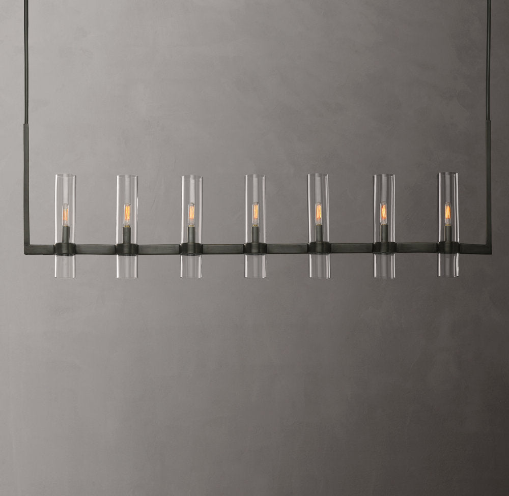 Clear Blown Glass Gallery Chandelier