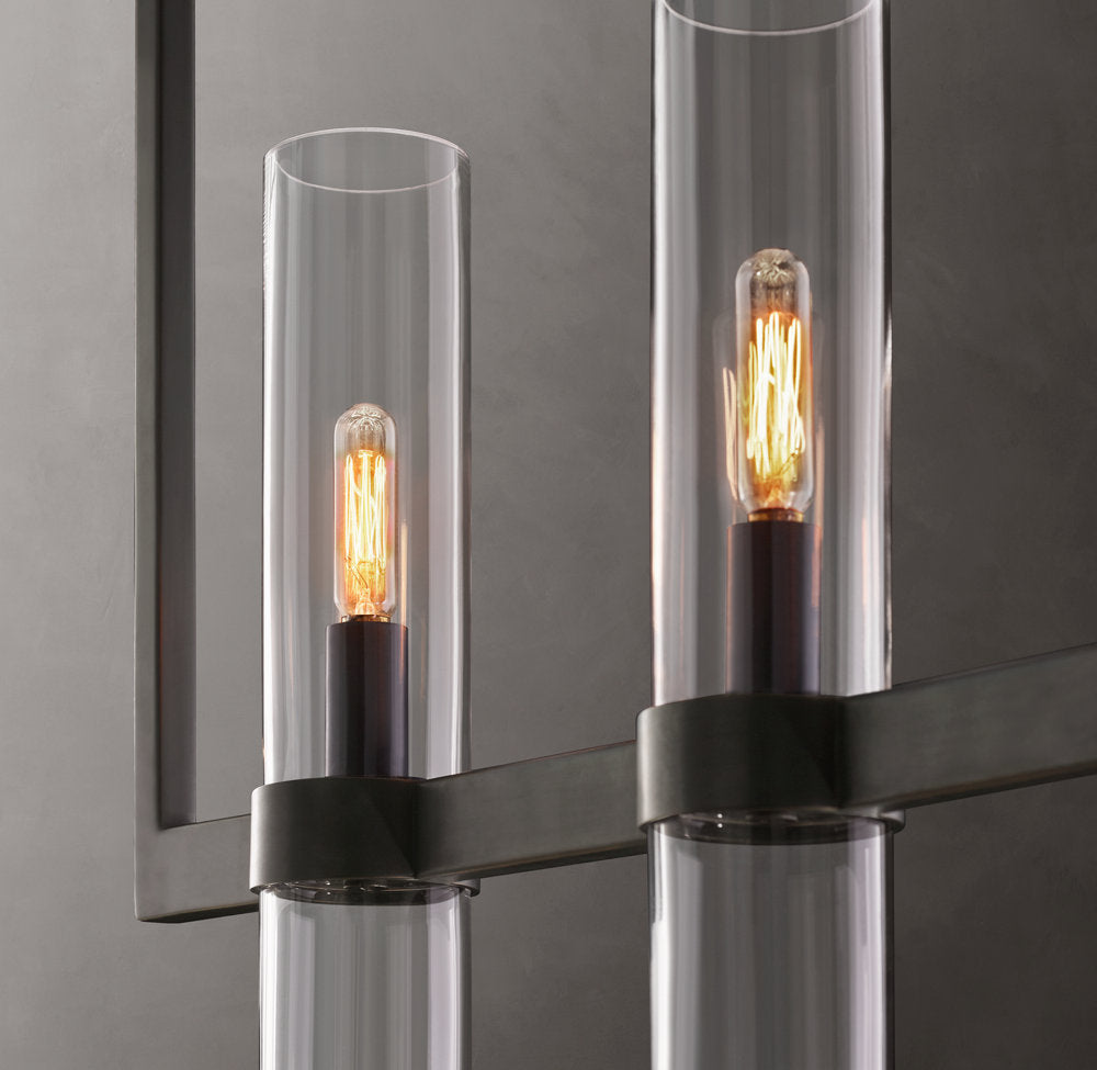 Clear Blown Glass Gallery Chandelier