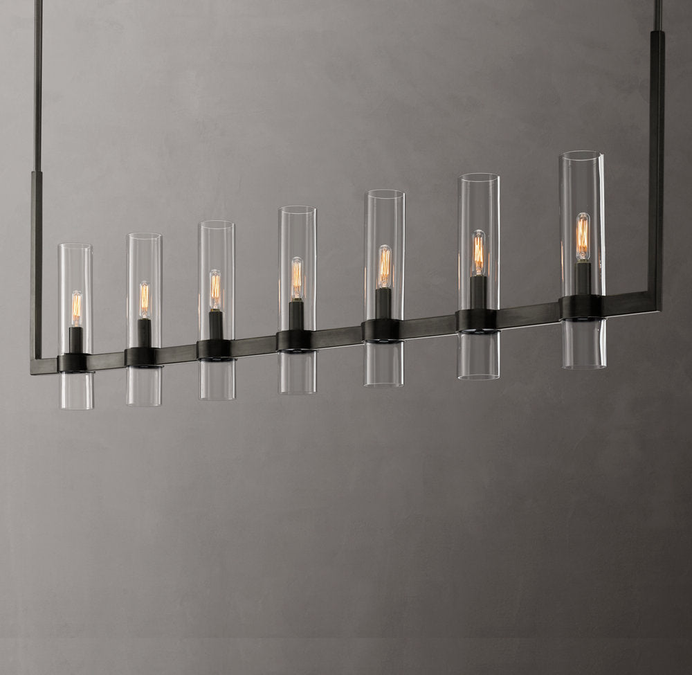 Clear Blown Glass Gallery Chandelier
