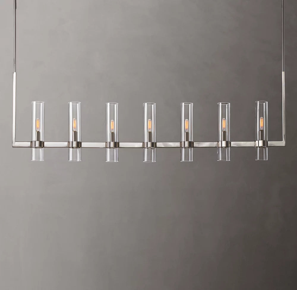 Clear Blown Glass Gallery Chandelier