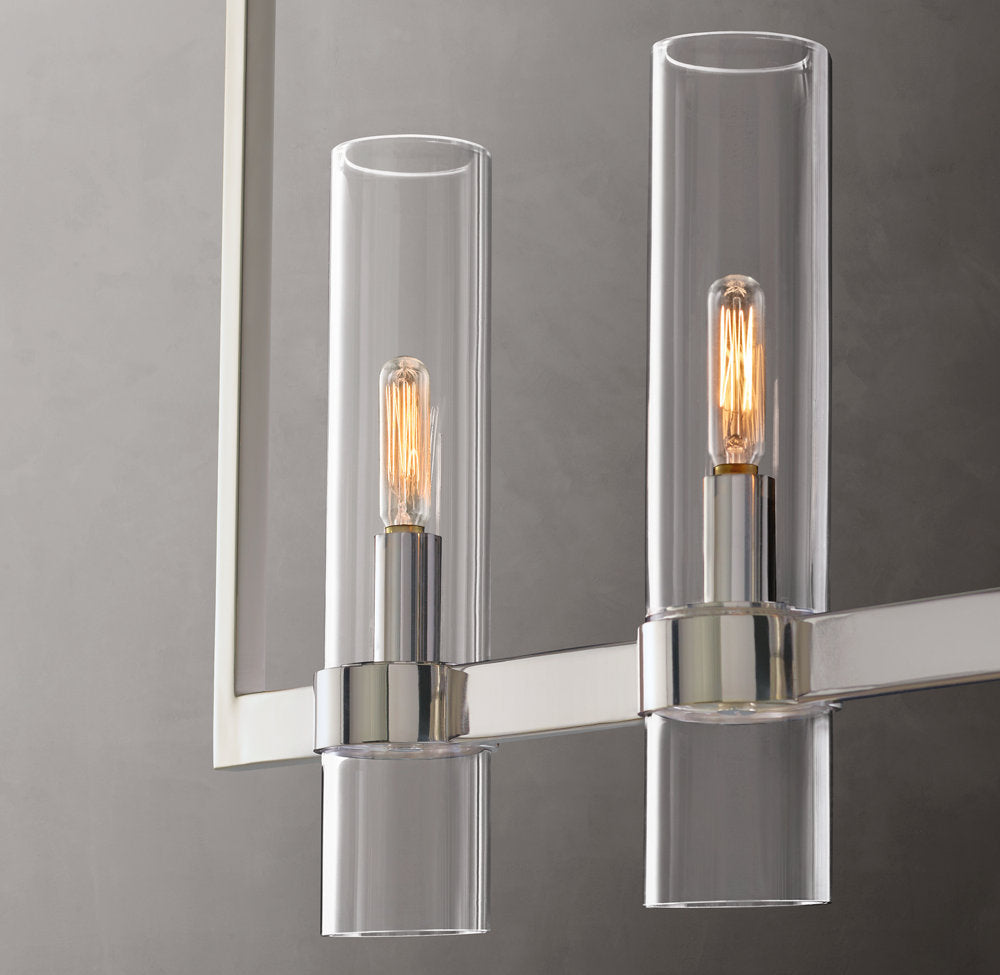 Clear Blown Glass Gallery Chandelier