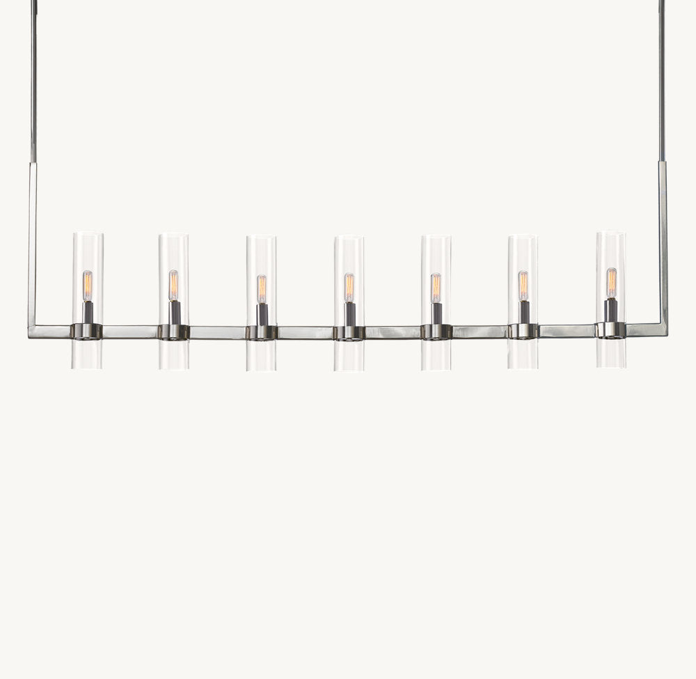 Clear Blown Glass Gallery Chandelier